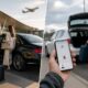 Luxury airport transfer chauffeur service compared to rideshare airport pickup experience
